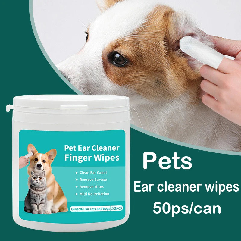 Pet Ear Cleaning Wipes & Care Fingertips