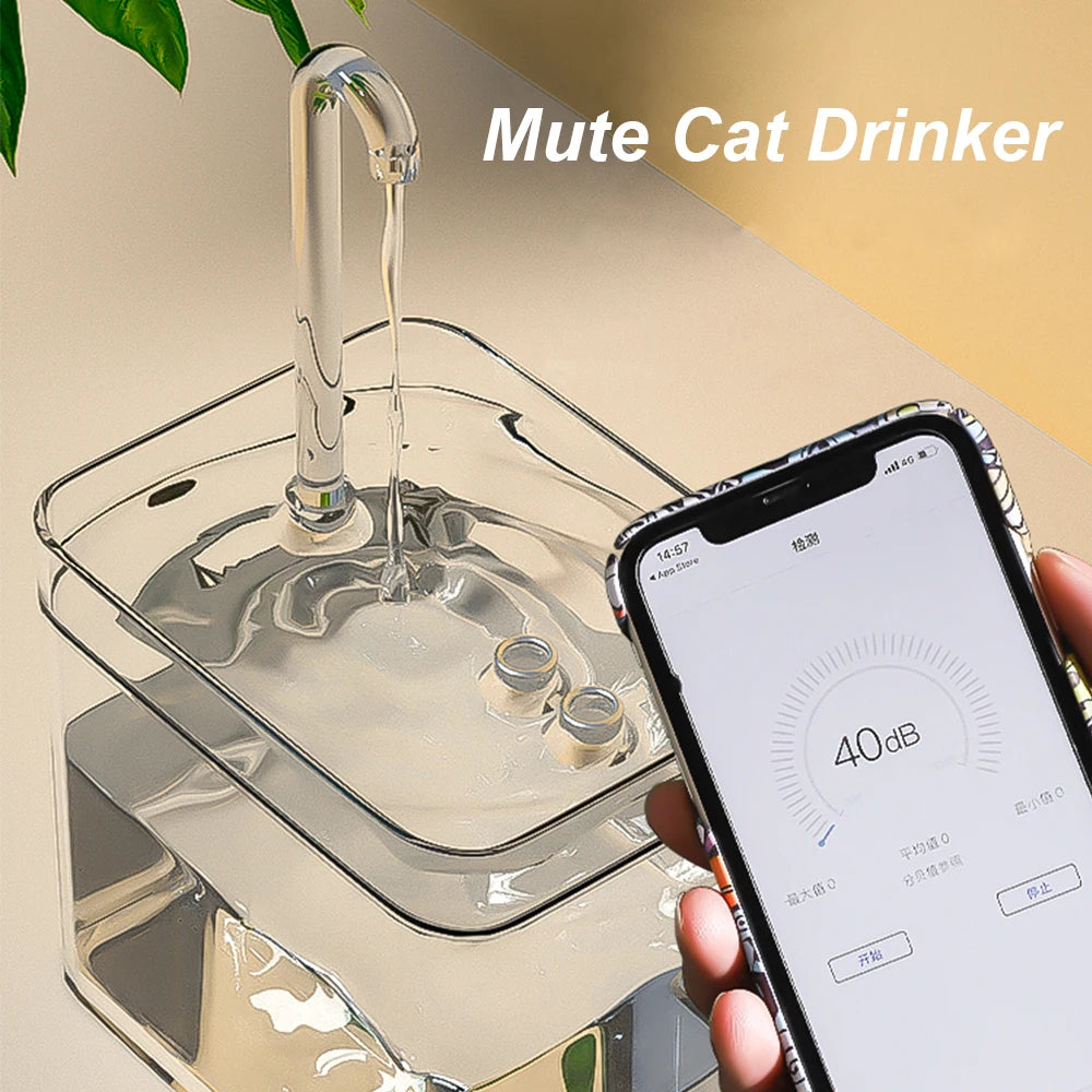 Auto Filter Transparent Water Fountain